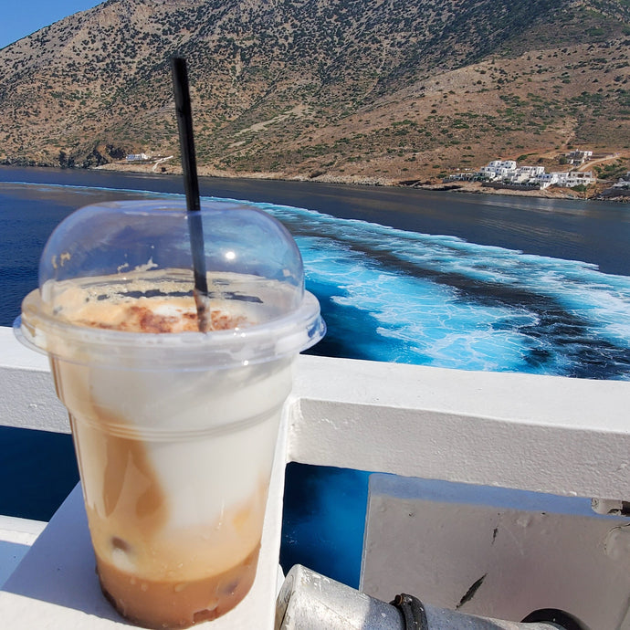 [Scenic; Beverage] Freddo Cappuccino on the South Aegean Sea.